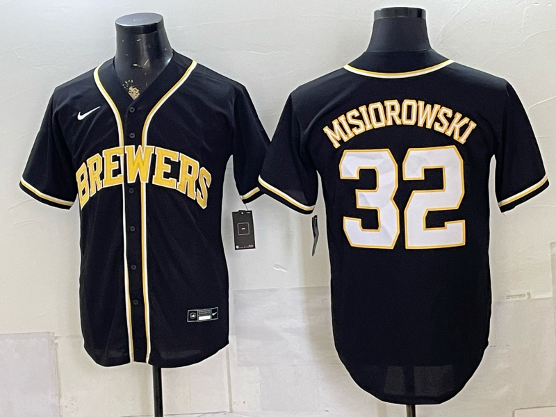 Men 2026 Milwaukee Brewers #32 Misiorowski black Game Nike MLB Jersey 0728002->milwaukee brewers->MLB Jersey